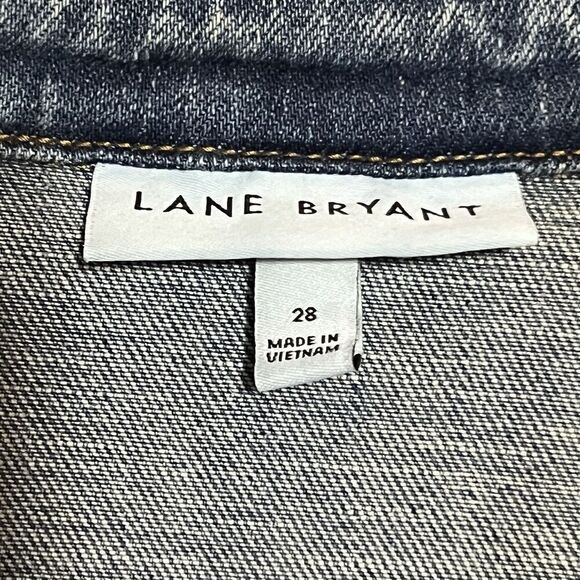 Lane Bryant Womens Size 28 Paint Splatter Cropped Denim Jacket - Picture 6 of 6